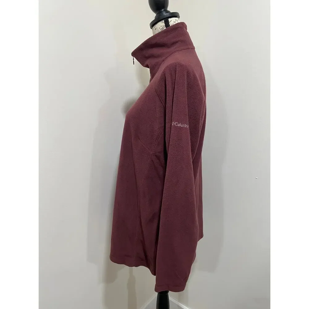 Columbia XL Burgundy Long Sleeve Fleece Shirt